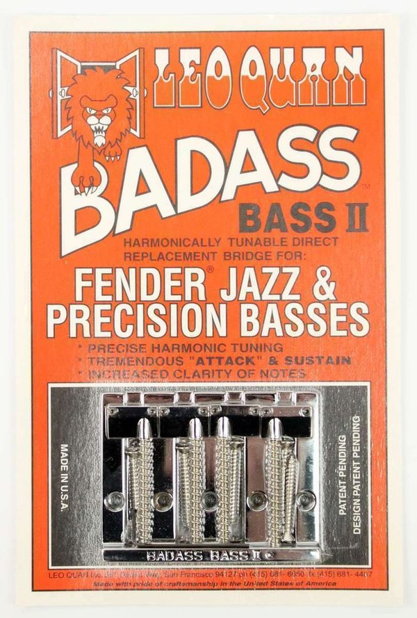 Leo Quan Badass II 4-string Bass Bridge Ungrooved Chrome Brücke BB-0335-010 Precision Jazz Bass