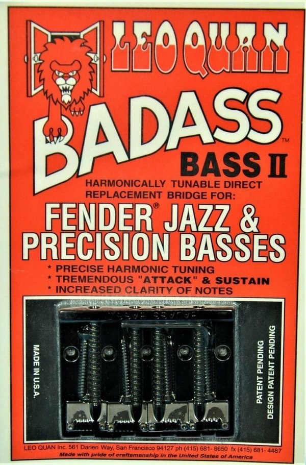 Leo Quan Badass II 4-string Bass Bridge Grooved Black BB-0337-003 Brücke Precision Jazz Bass