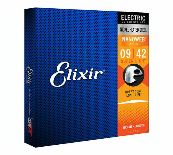 Elixir Nanoweb Saiten E-Gitarre Super Light 9-42 Satz Set 12002