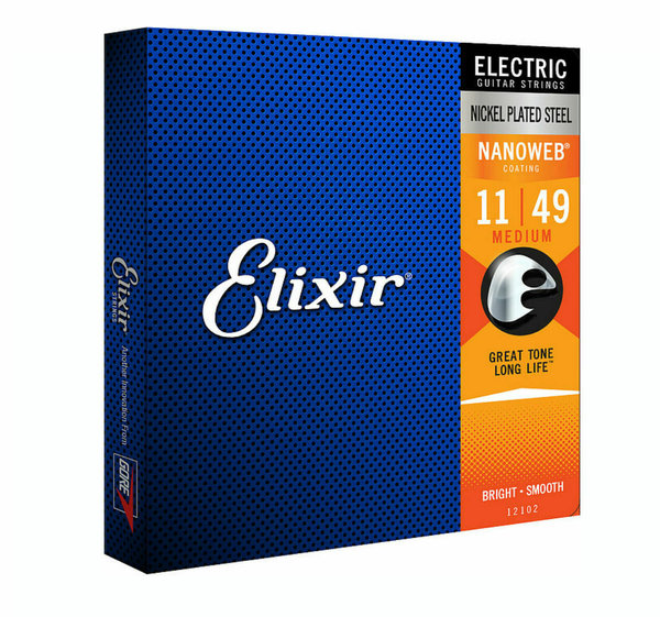Elixir Nanoweb Saiten E-Gitarre Medium 11-49 Set 12102