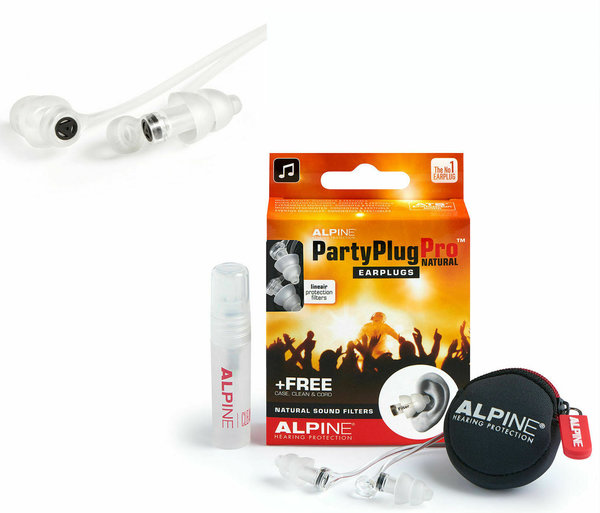 Alpine Party Plug Pro Natural Sound Gehörschutz inkl. Minibox für Musik Konzerte