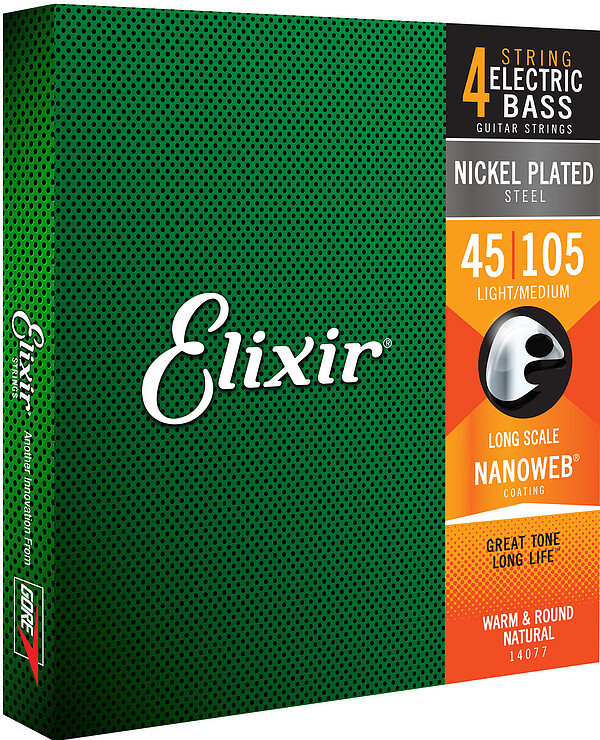 Elixir Nanoweb Electric Bass Light / Medium 45-105 Saiten Satz Strings Set 14077