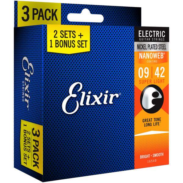 3 Satz Elixir Gitarrensaiten Electric 009-042